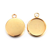 Rack Plating 304 Stainless Steel Pendant Cabochon Settings STAS-F191-14G-D-2