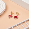 Glass Heart Dangle Stud Earrings EJEW-TA00215-3