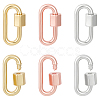 6Pcs 3 Colors Brass Screw Carabiner Lock Charms KK-UN0002-05-1