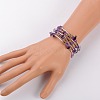 Natural  Amethyst Chip Warp Bracelets BJEW-JB01517-02-3
