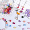 112Pcs 7 Colors Transparent Resin UV Reactive Beads RESI-PA0001-40B-4