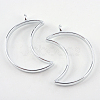 Rack Plating Alloy Open Back Bezel Pendants X-PALLOY-S047-39D-FF-1