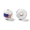 Independence Day Theme Wood European Beads WOOD-M011-07G-2