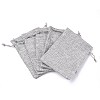 Polyester Imitation Burlap Packing Pouches Drawstring Bags ABAG-R004-14x10cm-11-4