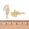 Brass Micro Pave Cubic Zirconia Shell Stud Earrings Findings KK-D363-09G-3