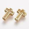 Brass Micro Pave Cubic Zirconia Beads ZIRC-N025-55G-1