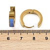 304 Stainless Steel Enamel Hoop Earrings EJEW-K268-19G-04-5
