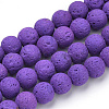 Synthetic Lava Rock Beads Strands G-S277-8mm-06-1