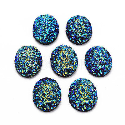 Electroplate Druzy Resin Cabochons CRES-T012-08B-1