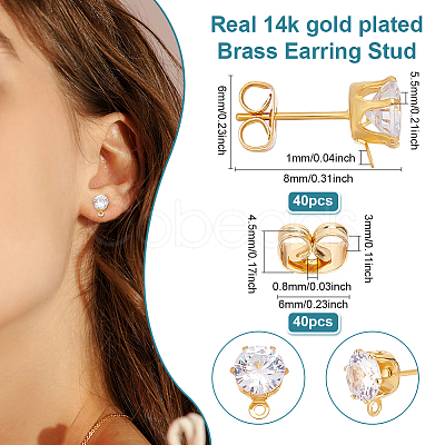 20Pairs Brass Stud Earring Findings KK-ME0002-59-1