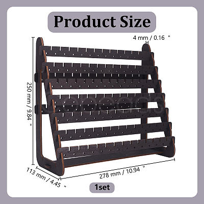 Triangle Wood Earring Organizer Display Stands EDIS-WH0022-43-1
