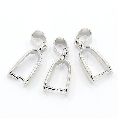 Grade AA Brass Ice Pick Pinch Bails for Pendant Making KK-M008-a-04P-NR-1
