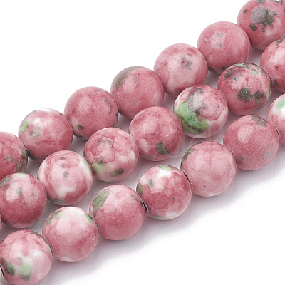 Dyed Natural Ocean White Jade Round Bead Strands G-R295-4mm-12-1