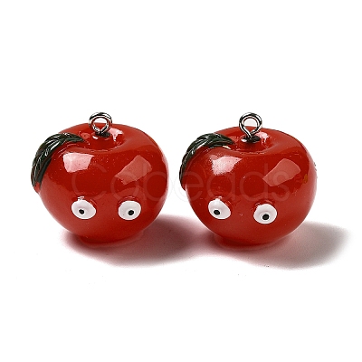 Cartoon Opaque Resin Fruit Pendants CRES-B018-05-1