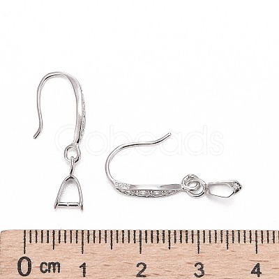Anti-Tarnish Rhodium Plated 925 Sterling Silver Earring Hooks STER-F033-55P-1