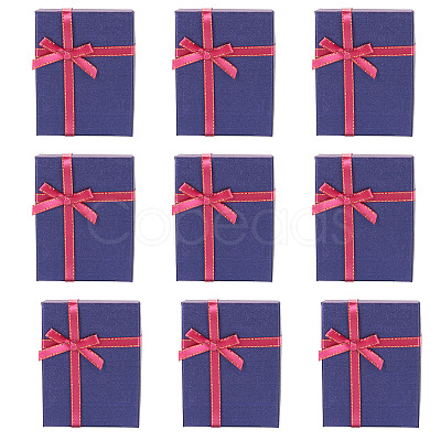 Rectangle Paper Jewelry Set Storage Boxes with Bowknot X1-CON-TAC0014-04B-1