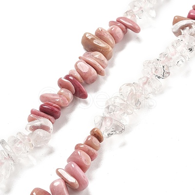 Natural Quartz Crystal & Rhodonite Beads Strands G-L610-A22-01-1
