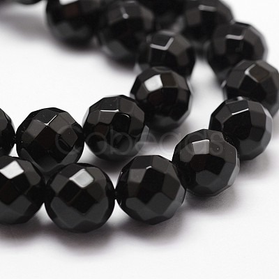 Natural Dyed & Heated Black Onyx Beads Strands X-G-D840-23-8mm-1