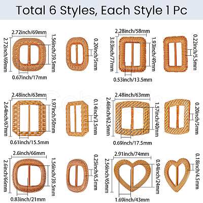 6Pcs 6 Styles Plastic Buckles DIY-GF0013-13-1