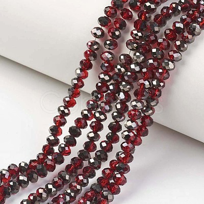 Electroplate Transparent Glass Beads Strands EGLA-A034-T2mm-P06-1