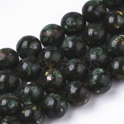 Assembled Synthetic Bronzite and Green Fluorite Beads Strands G-S366-048-1