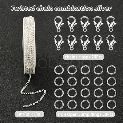 DIY Chains Bracelet Necklace Making Kit DIY-YW0005-82S-1
