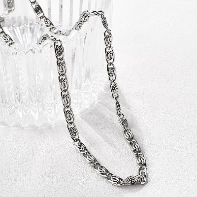 Tarnish Resistant 304 Stainless Steel Lumachina Chain Necklaces LS-NJEW-P226-08P-01-1