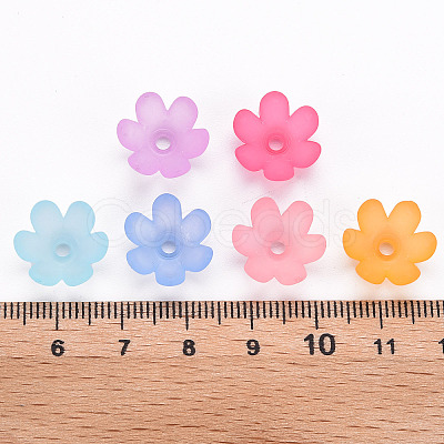 Frosted Acrylic Bead Caps X-MACR-S371-07A-1