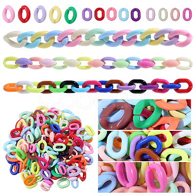 450Pcs 3 Styles Opaque Acrylic Quick Link Connectors MACR-SP0002-08-1