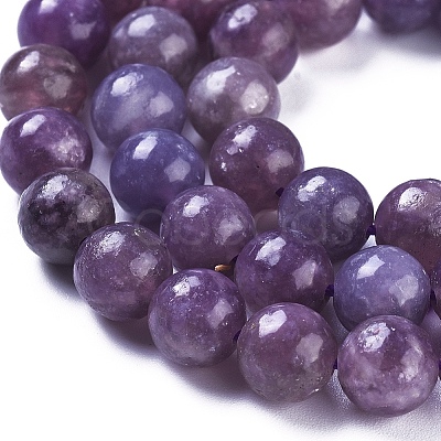 Natural Lepidolite/Purple Mica Stone Beads Strands LS-G-D0020-15-6mm-1
