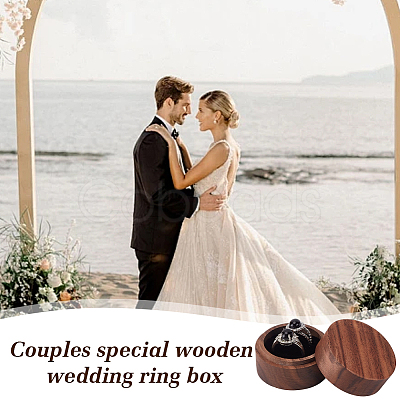 2-Slot Round Wood Ring Storage Boxes CON-HY0001-05E-1