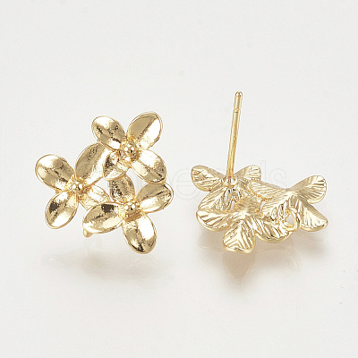 Brass Ear Stud Findings X-KK-T027-108G-1