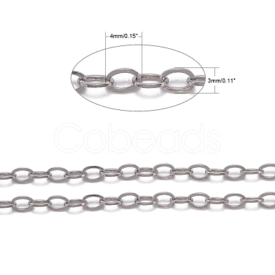 Tarnish Resistant 304 Stainless Steel Cable Chains CHS-K001-96-3.5mm-1