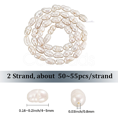 2 Strands Grade A Natural Cultured Freshwater Pearl Strands PEAR-LT0001-13-1