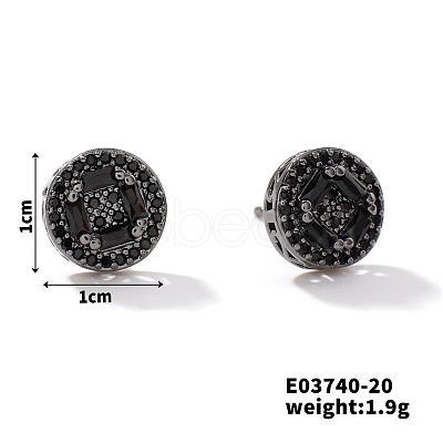 Chic Brass Cubic Zirconia Stud Earrings ZD1304-12-1
