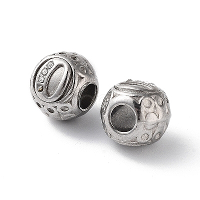 304 Stainless Steel Rhinestone European Beads STAS-A092-10O-P-1