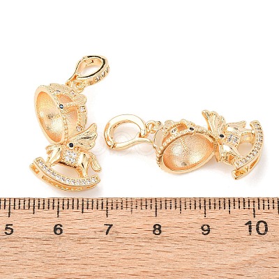 Brass Micro Pave Cubic Zirconia Peg Bails KK-A279-19G-1