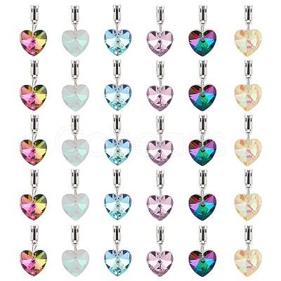 30Pcs 6 Colors Electroplated Glass European Dangle Charms PALLOY-PH01830-1