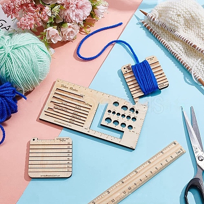Square Wooden Knitting Needle Gauge Tools PW-WG42712-01-1