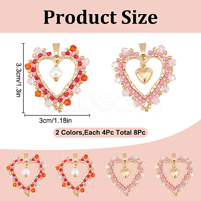 8Pcs 2 Styles Alloy Pendants PALLOY-GO00027-1