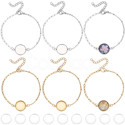 10Pcs 2 Colors 304 Stainless Steel Paperclip Chain Satellite Chain Bracelet Making BJEW-SP0001-31-1