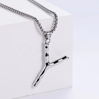 Minimalist chic collarbone necklace with 26 English letters design LW4134-51-1