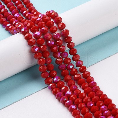 Electroplate Opaque Solid Color Glass Beads Strands X1-EGLA-A034-P4mm-L04-1
