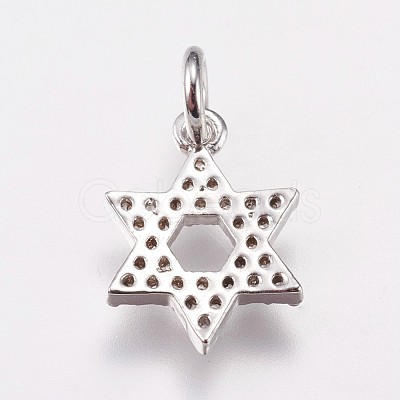 Brass Micro Pave Cubic Zirconia Charms ZIRC-E145-56P-1