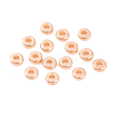 Brass Flat Round Spacer Beads KK-M085-A-12RG-NR-1