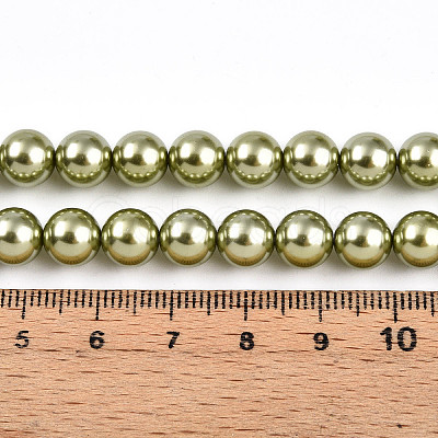 Baking Paint Pearlized Glass Pearl Bead Strands HY-N002-8mm-A07-1