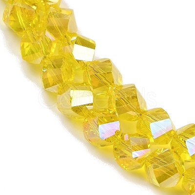 Electroplate Transparent Glass Beads Strands EGLA-B011-02A-AB02-1