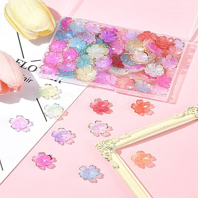 120Pcs 8 Colors Acrylic Bead Caps OACR-FS0001-83-1