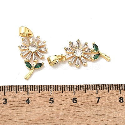 Brass Micro Pave Cubic Zirconia Pendants KK-H265-10B-G-1