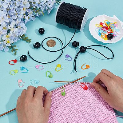 30Pcs Eco-Friendly ABS Plastic Knitting Crochet Locking Stitch Markers Holder IFIN-SC0001-96C-1